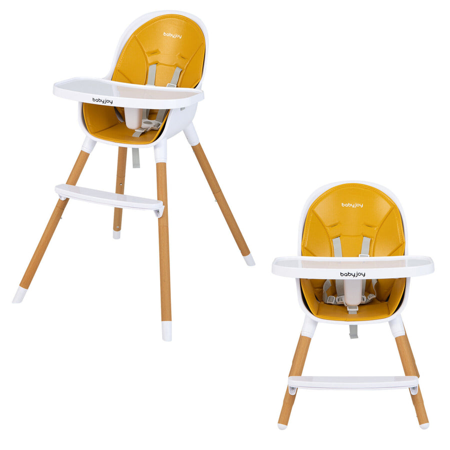 4-in-1 Convertible Baby High Chair Infant Feeding Chair w/Adjustable Tray Image 1