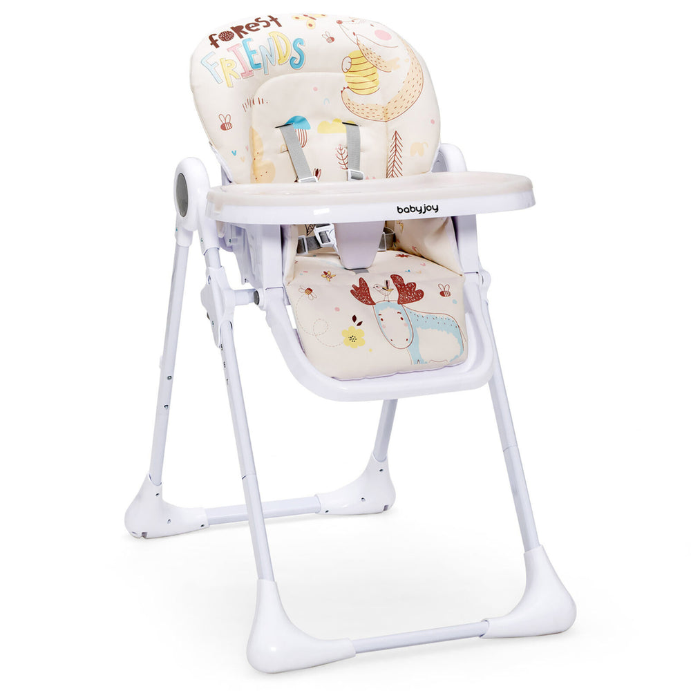 Baby High Chair Folding Feeding Chair W/ Multiple Recline and Height Positions Image 2