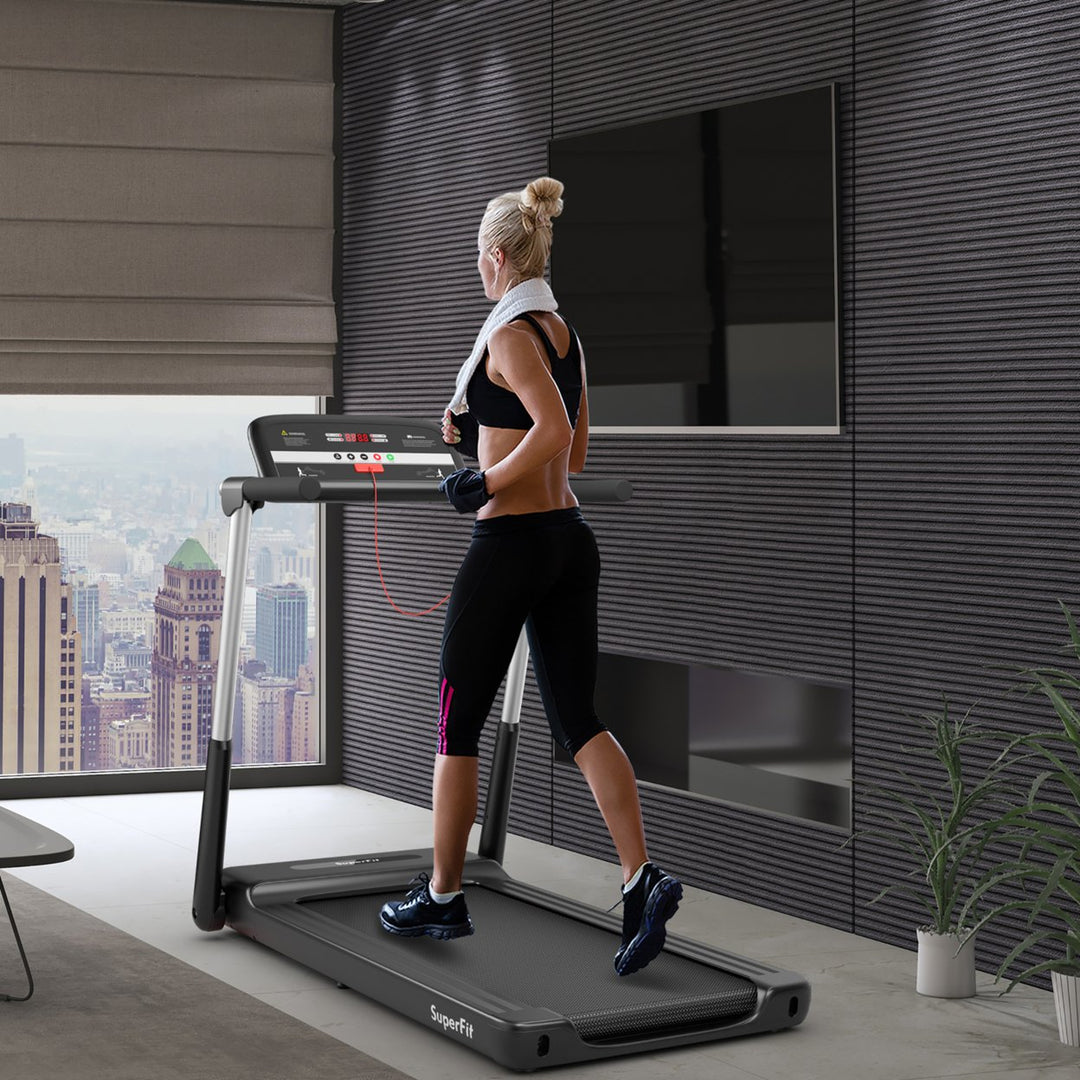 2.25HP Folding LED Treadmill Electric Running Walking Machine w/ APP Control Gym Image 4