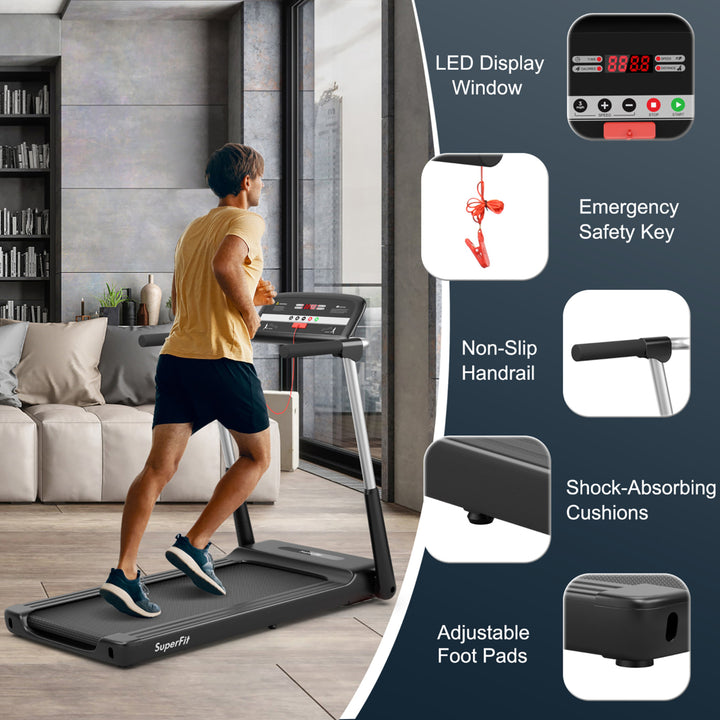 2.25HP Folding LED Treadmill Electric Running Walking Machine w/ APP Control Gym Image 10