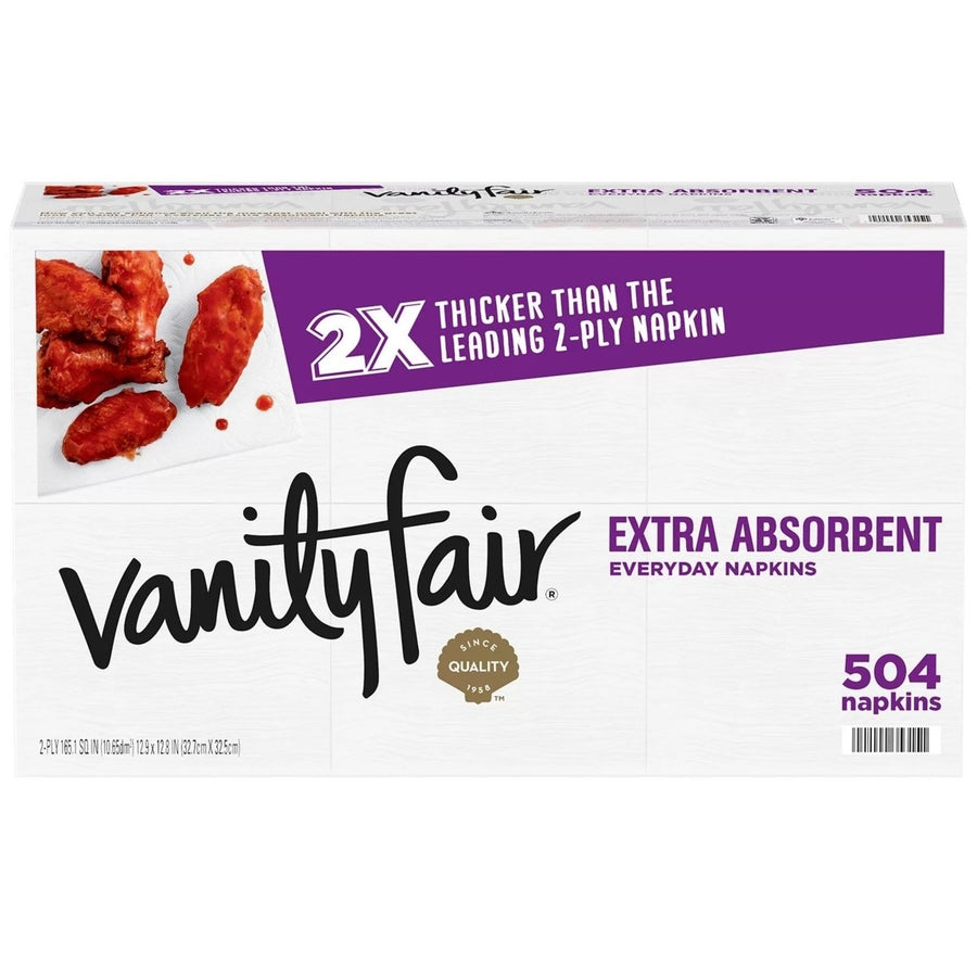 Vanity Fair Extra Absorbent Disposable Paper NapkinsWhite (504 Count) Image 1