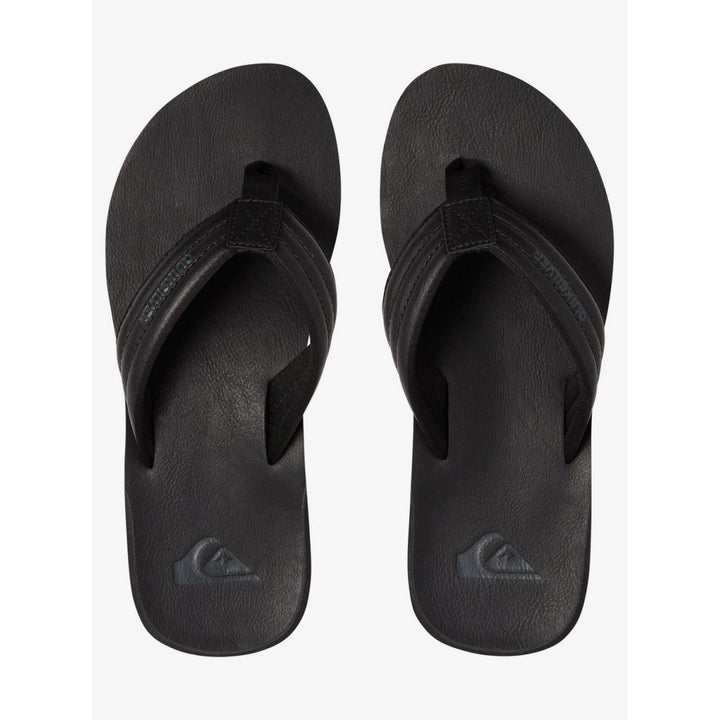 Quiksilver Mens Carver Nubuck Flip Flop Sandals Solid Black - AQYL100623-SBKM 11 SOLID BLACK Image 4