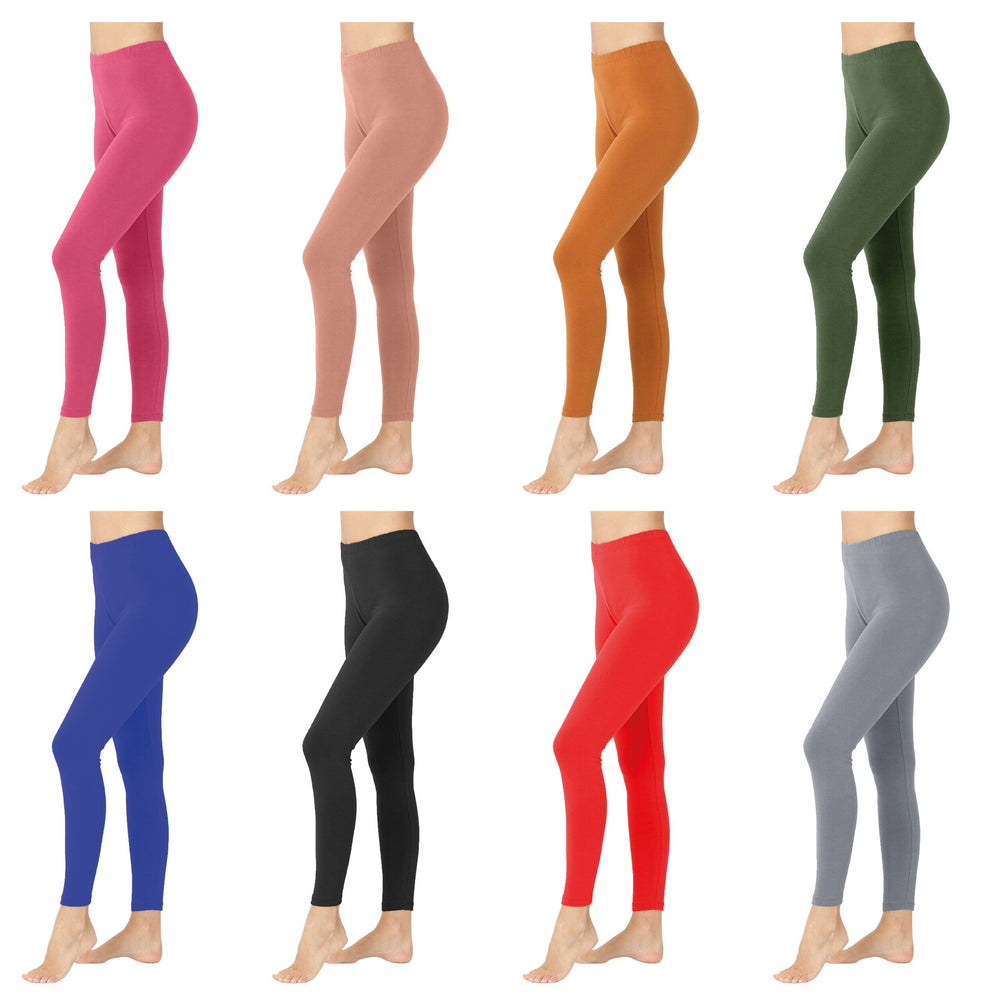 2-Pack: Ladies Solid High Waisted Soft Gym Yoga Sports Yummy Leggings Image 2