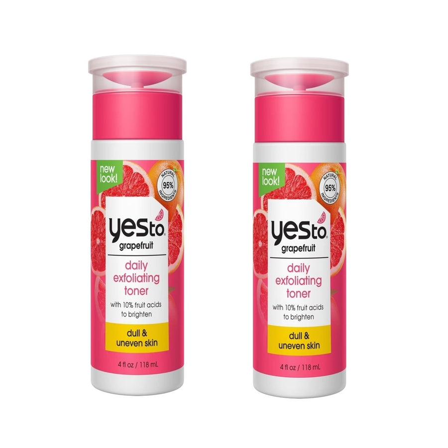 (2 Pack) Yes To Grapefruit Daily Exfoliating Toner Liquid for Dull and Uneven the Skin4 fl oz Image 1