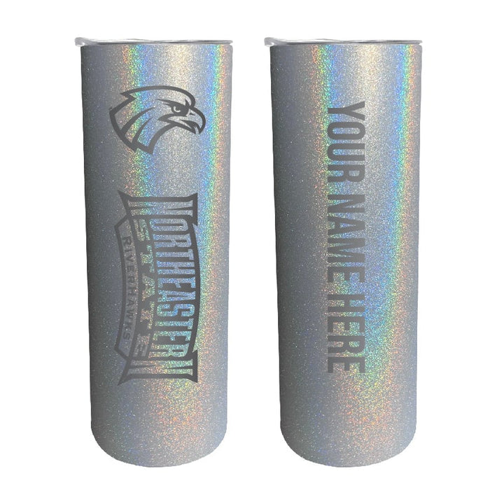 Northeastern State University Riverhawks Etched Custom NCAA Skinny Tumbler - 20oz Personalized Stainless Steel Insulated Image 4