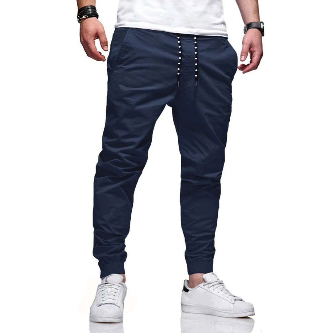 1 Pack Mens Chino Joggers Pant Slim Fit Casual Trousers with Elastic Waistband and Drawstring ClosureStretch Twill Image 8