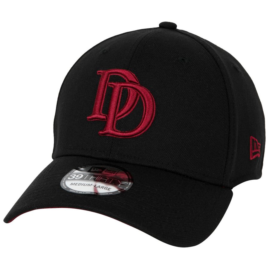 Daredevil Logo Black Colorway  Era 39Thirty Fitted Hat Image 1