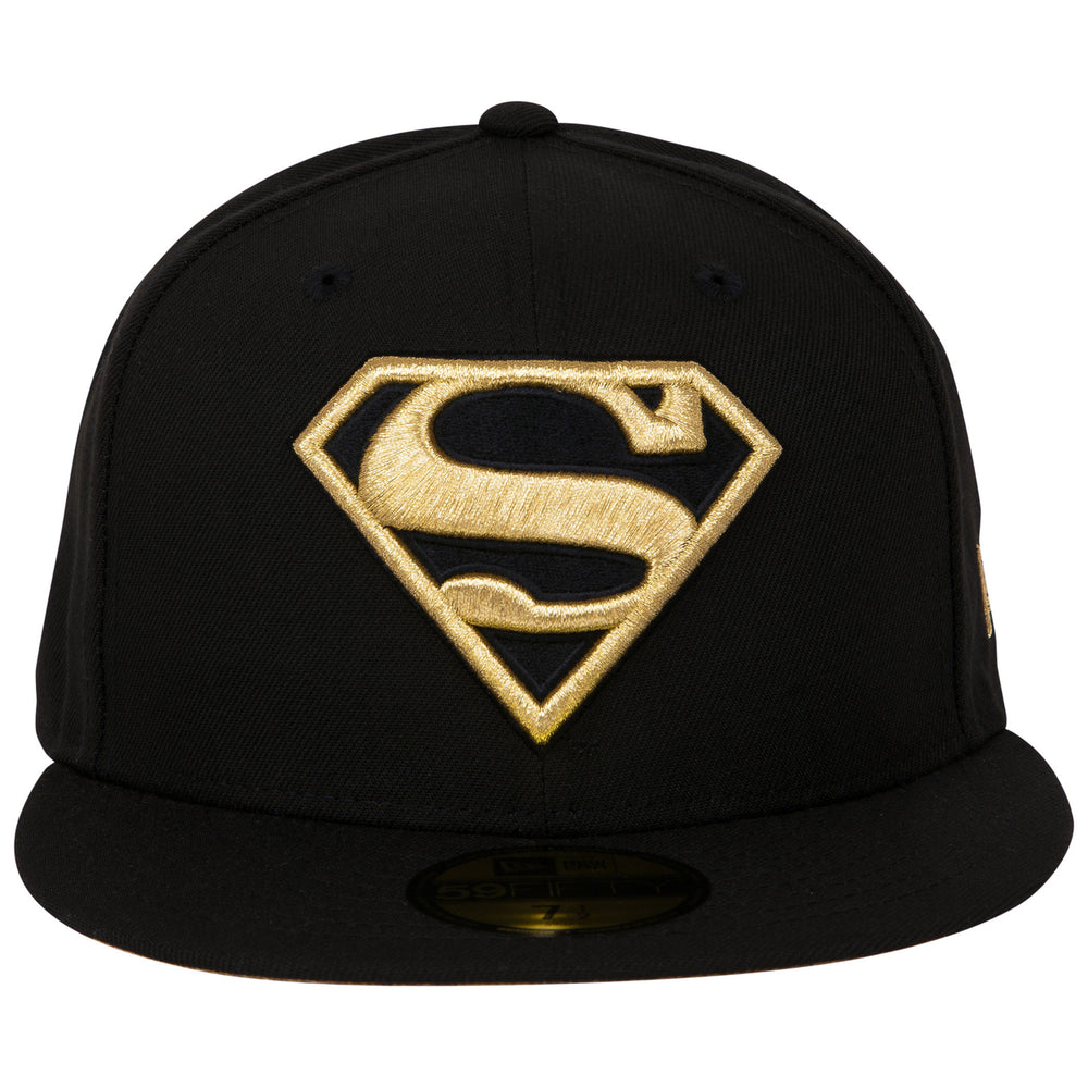 Superman Gold Logo Black Colorway  Era 59Fifty Fitted Hat Image 2