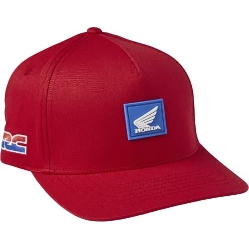 Fox Racing Mens Honda Flexfit Hat Small-Medium FLAME RED Image 1