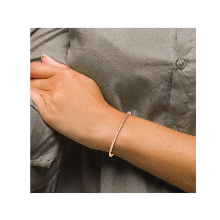 14K Rose Pink Gold Polished Slip-on Bangle Bracelet Image 3