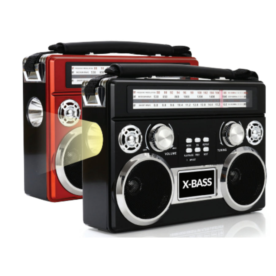 Portable 3 Band Radio with Bluetooth and Flashlight Black (SC-1097BT) Image 1