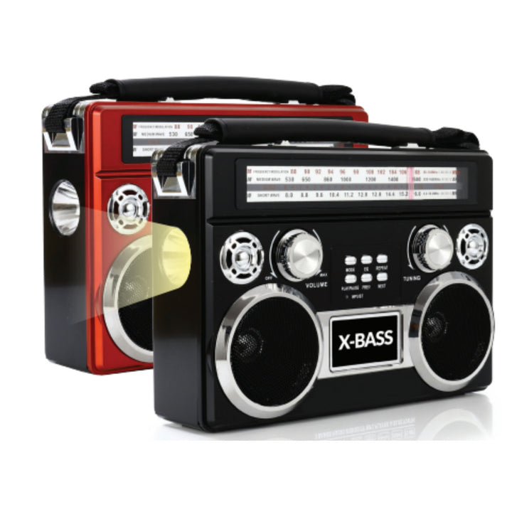 Portable 3 Band Radio with Bluetooth and Flashlight Black (SC-1097BT) Image 4