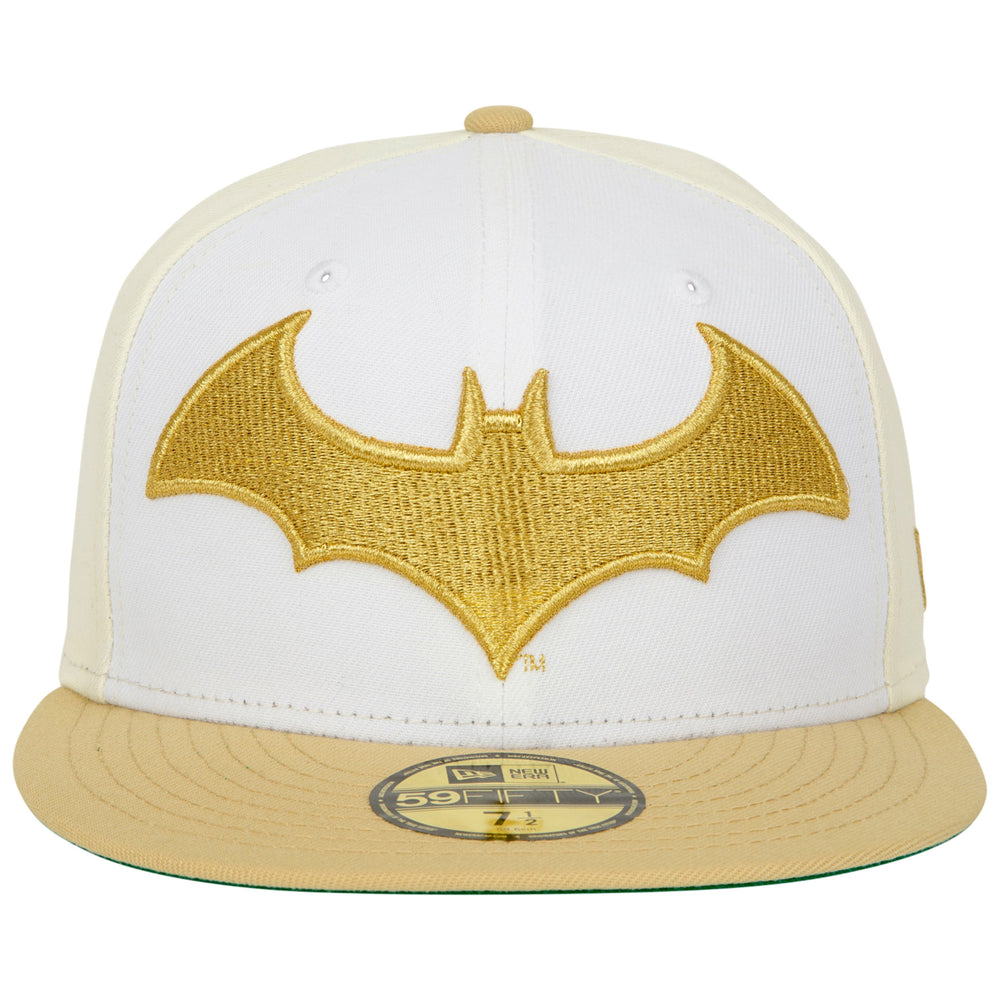 Batman Logo White Gold  Era 59Fifty Fitted Hat Image 2