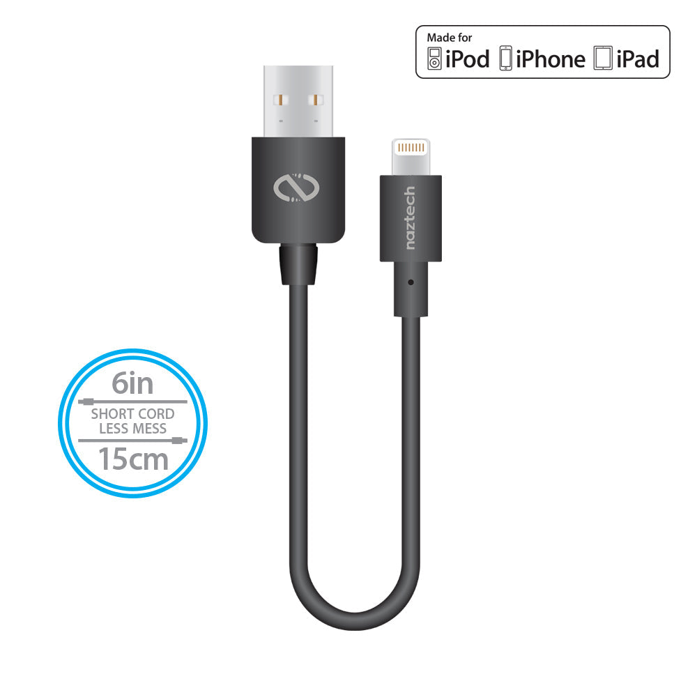 Naztech MFi Lightning Charge and Sync USB Cable 6in (13432-HYP) Image 2