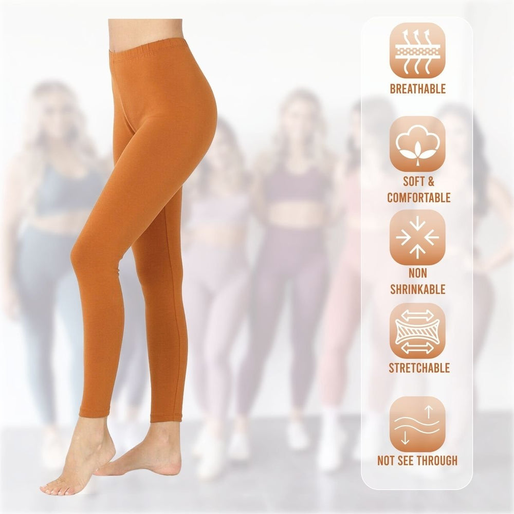 3-Pack Womens High-Waisted Tummy Control Yoga Leggings Stretchy Athletic Tights For Workout Running Gym Soft Yummy Image 2