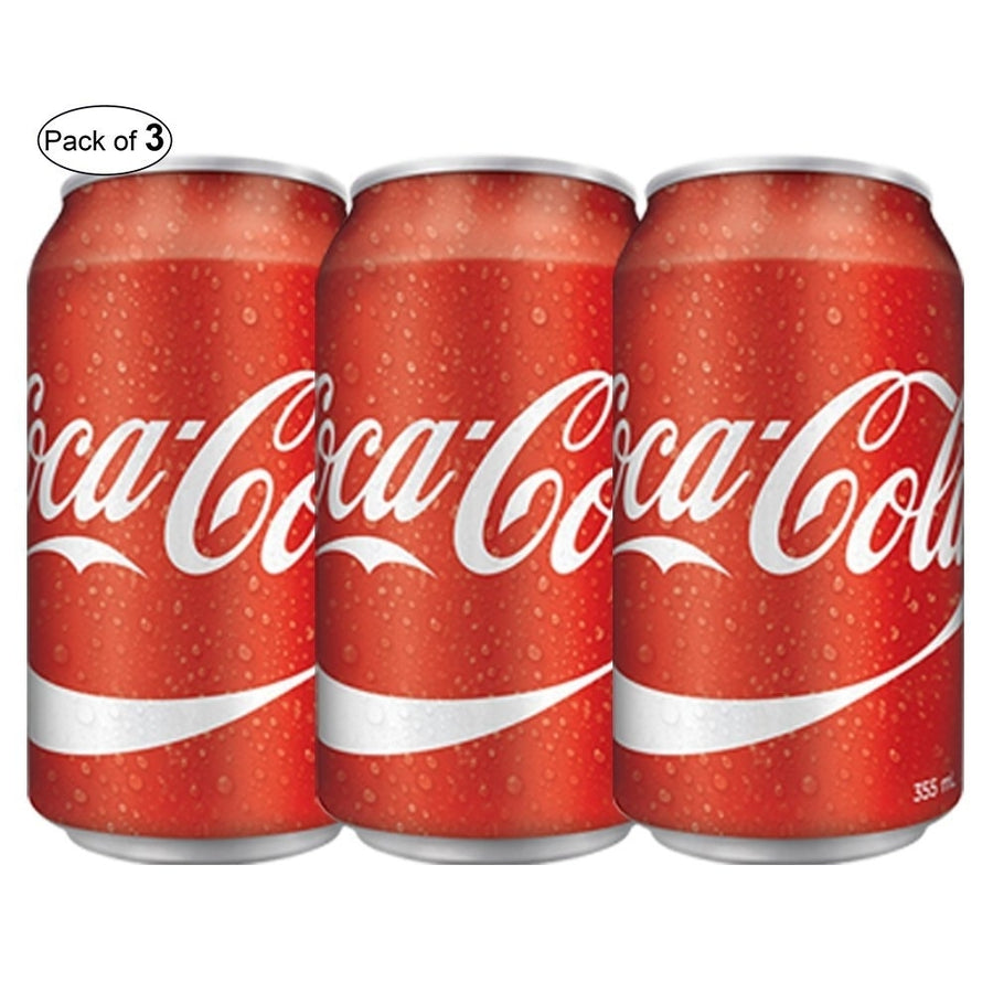 Coca Cola Coke Classic Cans- 355ml (Pack of 3) Image 1