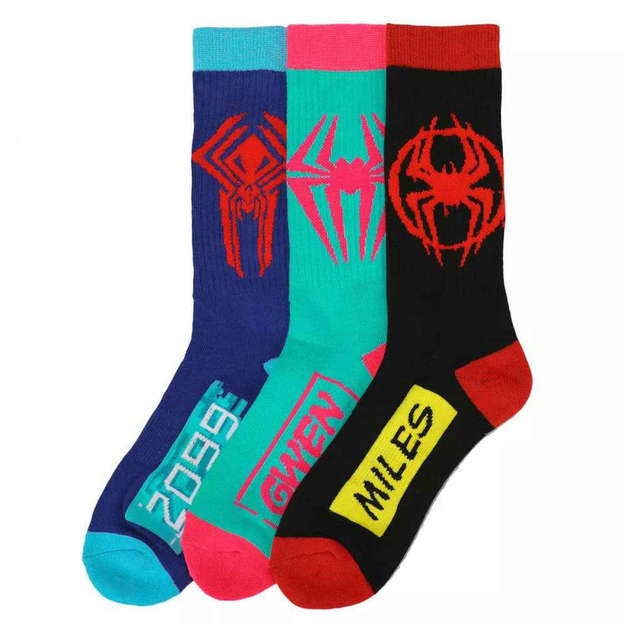 Spider-Man Across The Spider-Verse 3-Pair Pack of Crew Socks Image 1