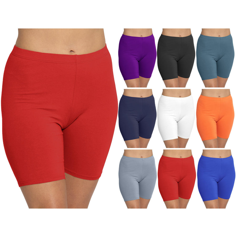 4-Pack Womens Low Rise Biker Bermuda Shorts Leggings For Workout Gym Yoga Running Soft Tummy Control Stretchy Comfy Image 1