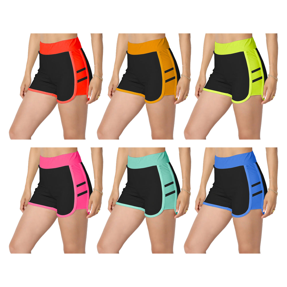 3-Pack Womens Athletic Shorts Summer Sports Workout Yoga Gym Running Dolphin Shorts Moisture-Wicking Fitness Lounge Image 2
