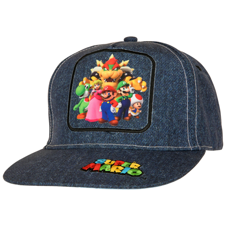 Super Mario Bros. Cast Denim Youth Hat Image 1
