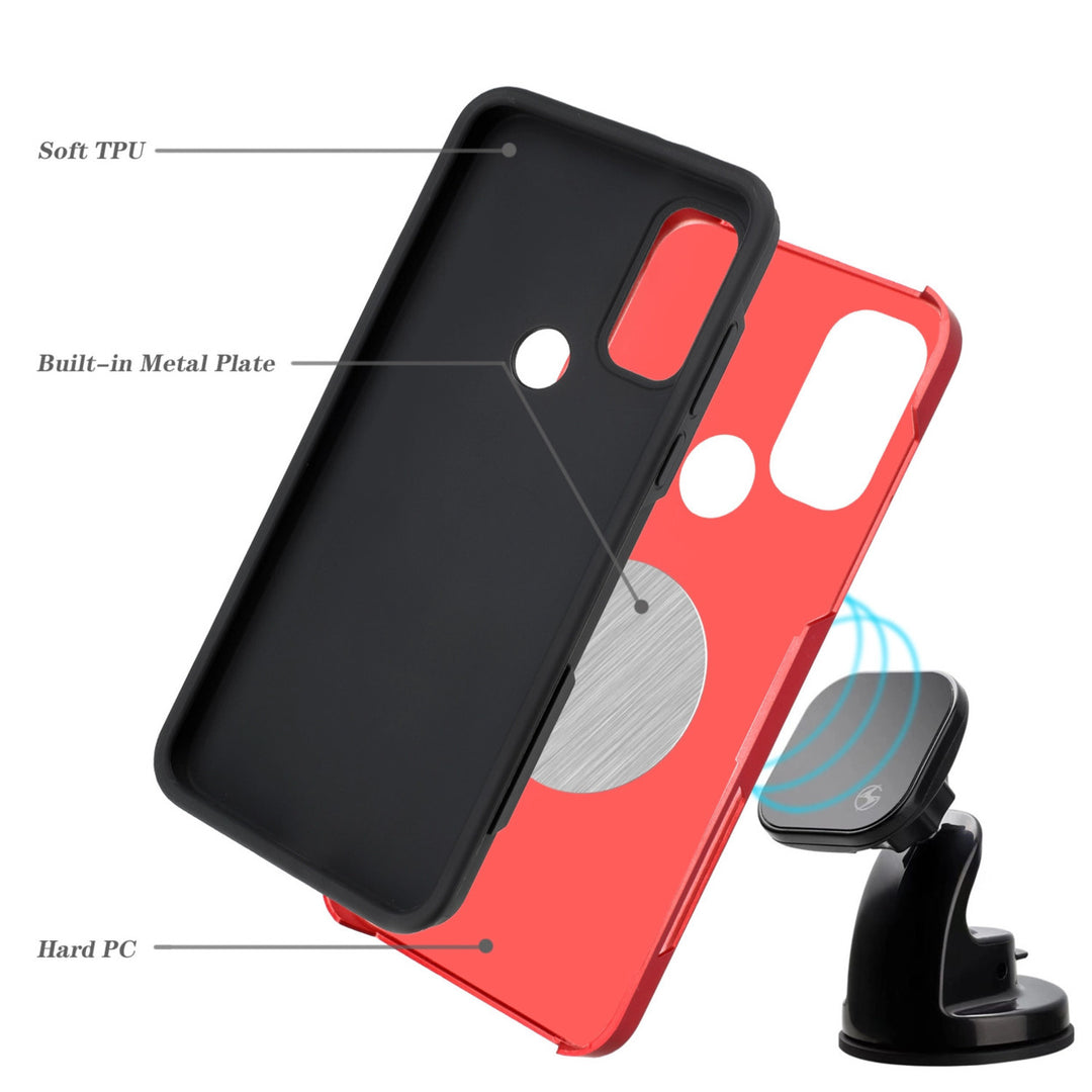 For Motorola Moto G Play 2023 Combo Shell Slim Rugged Case with Kickstand Swivel Heavy Duty Shockproof Cover Image 4
