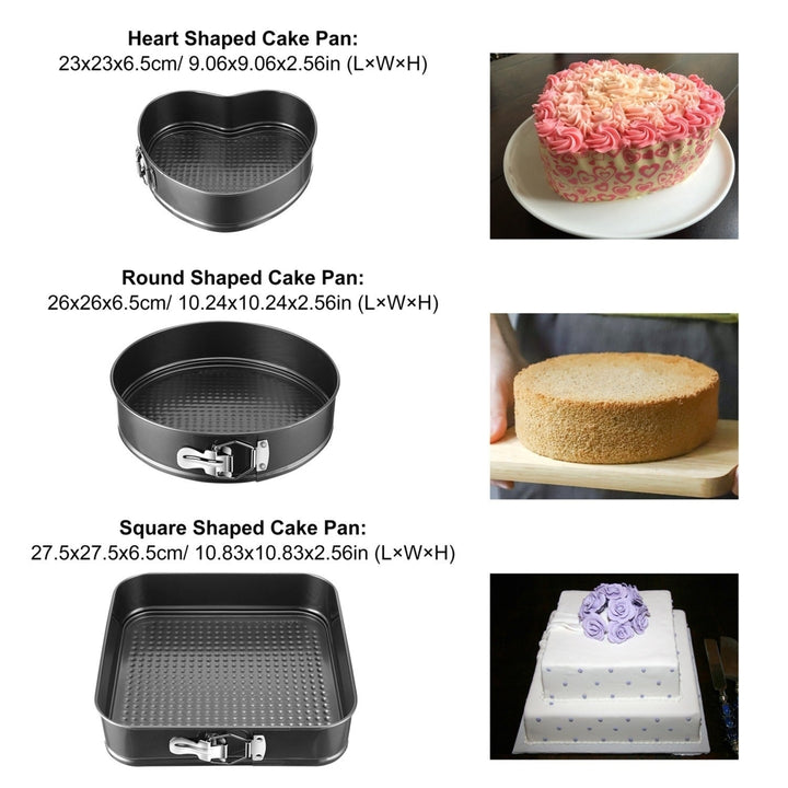 Non Stick Springform Cake Pan Leakproof 9in 10in 11in Bakeware Pan with Removable Bottom 3Pcs Per Set Image 4