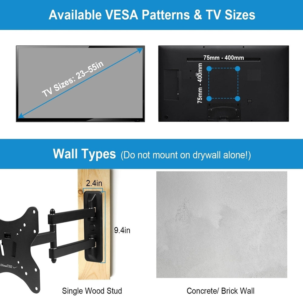 Fixed TV Wall Mount Bracket For 23in to 55in LED LCD PLASMA Flat TV VESA 400 Plus 400mm Image 2