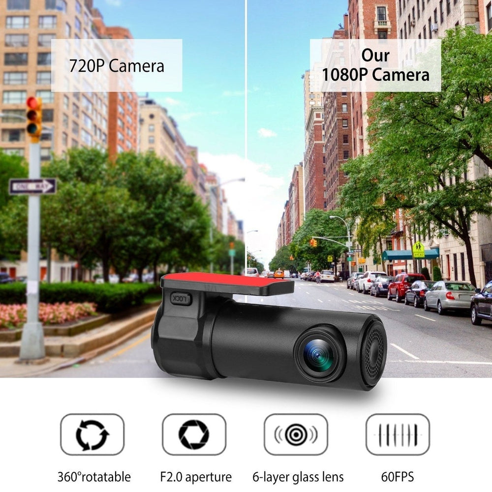 1080P Dash Cam Car Camera Recorder 170 Degree HD Looping Recording G Sensor App Wifi Car DVR Image 2