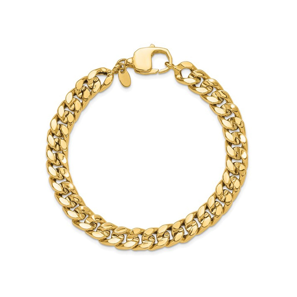 Mens 14K Yellow Gold Polished Curb Link Bracelet (8 Inches) Image 4
