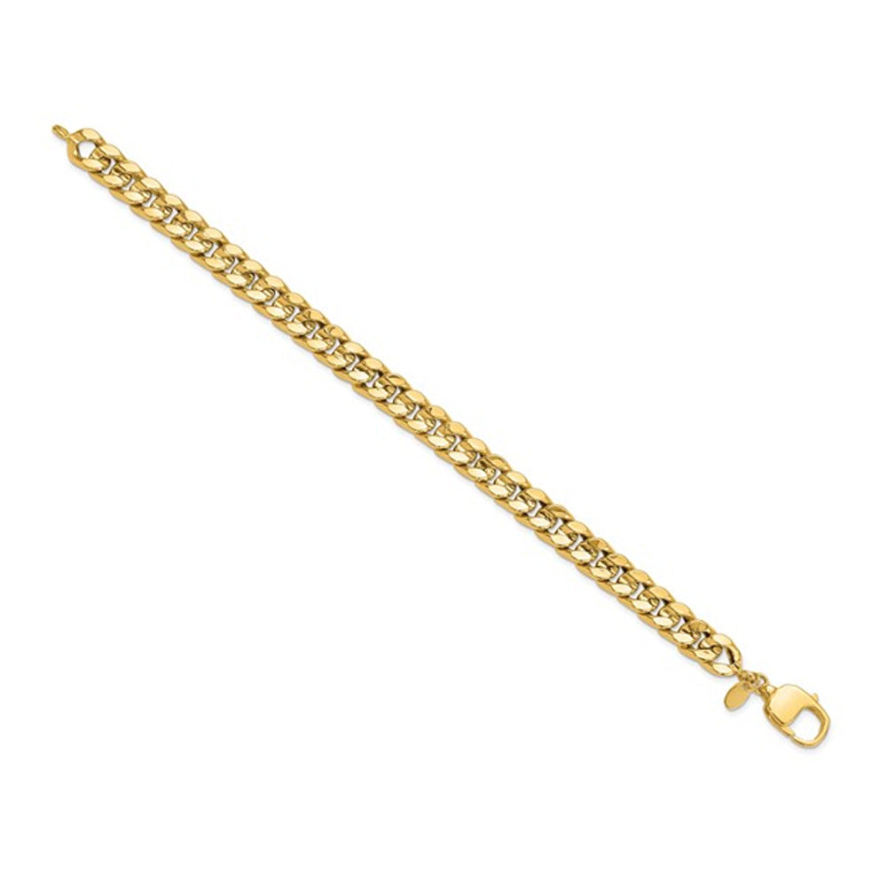 Mens 14K Yellow Gold Polished Curb Link Bracelet (8 Inches) Image 4