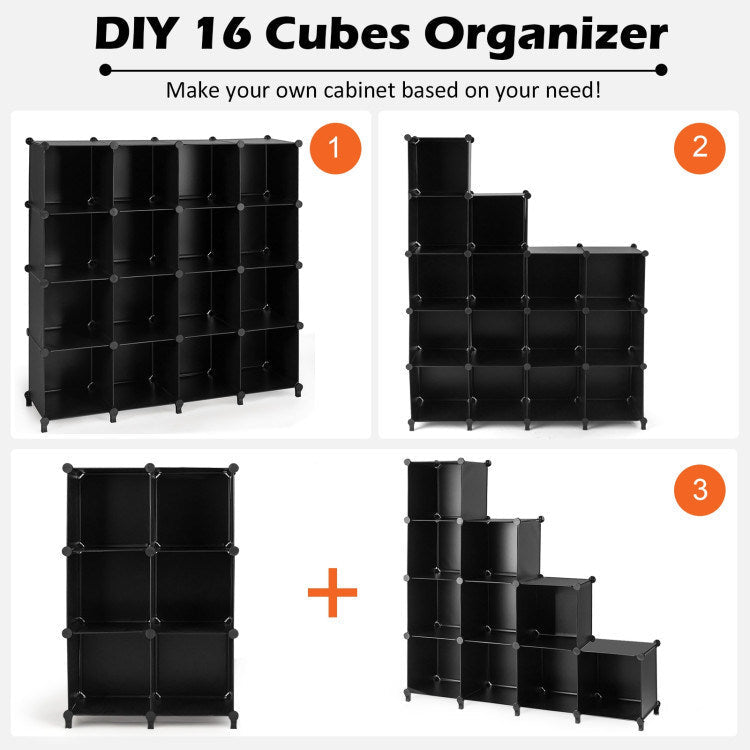 16 Cubes Plastic Storage Organizer with Rustproof Steel Frame Image 2