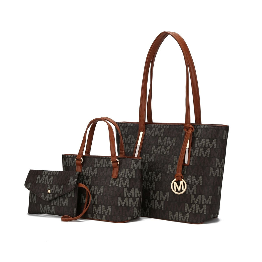 MKF Collection 3PC Aylet M Tote with Mini Handbag and Wristlet Pouch by Mia K. Image 1