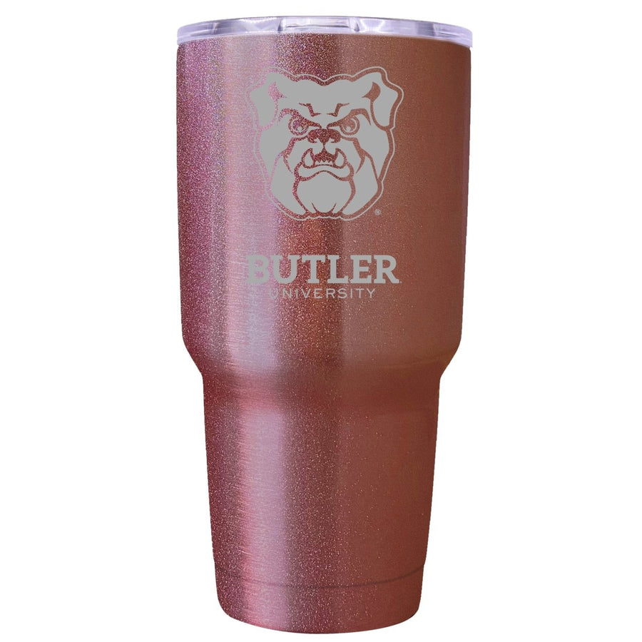 Butler Bulldogs Premium Laser Engraved Tumbler - 24oz Stainless Steel Insulated Mug Rose Gold Image 1