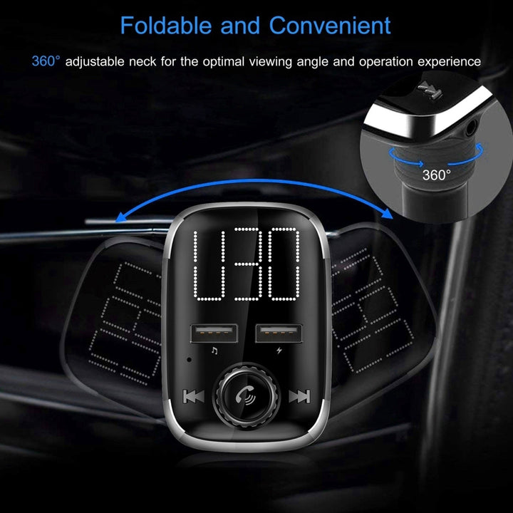 Car Wireless FM Transmitter Dual USB Charger Hand-Free Call MP3 Player Kit AUX Input Image 4