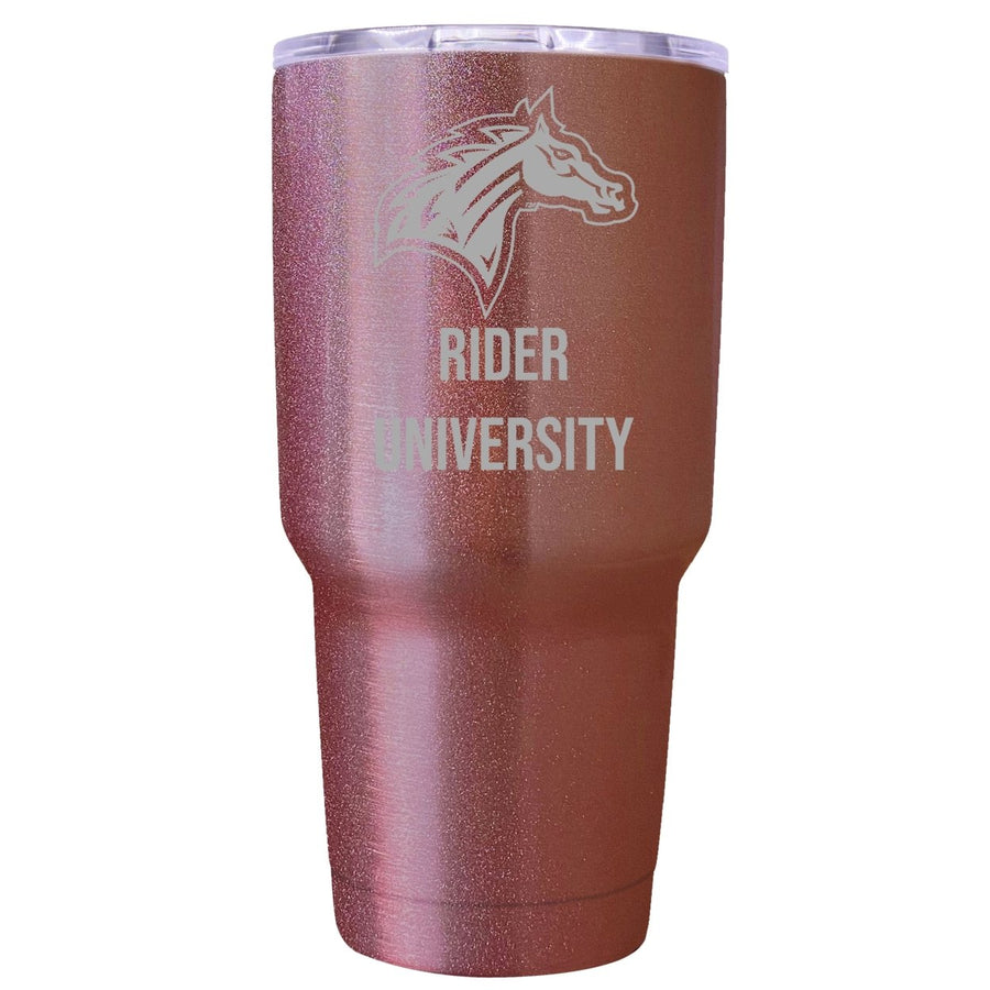 Rider University Broncs Premium Laser Engraved Tumbler - 24oz Stainless Steel Insulated Mug Rose Gold Image 1
