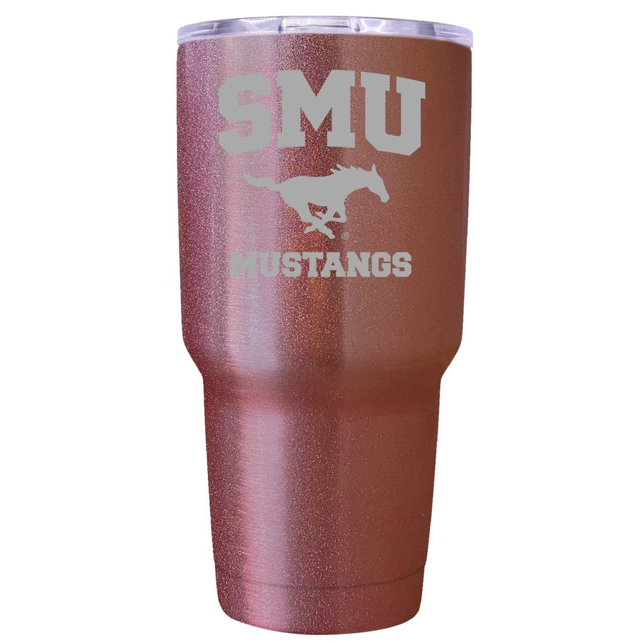 Southern Methodist University Premium Laser Engraved Tumbler - 24oz Stainless Steel Insulated Mug Rose Gold Image 1