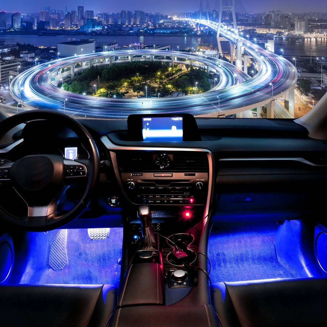 4Pcs Car Interior LED Atmosphere Light Car Charge Decorative Lamp DC 12V Blue Light Image 8