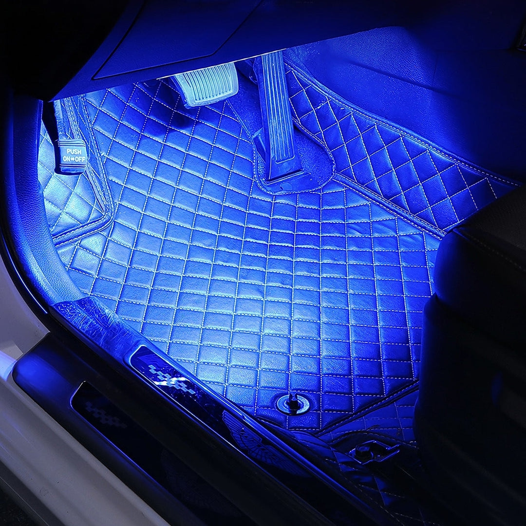 4Pcs Car Interior LED Atmosphere Light Car Charge Decorative Lamp DC 12V Blue Light Image 10