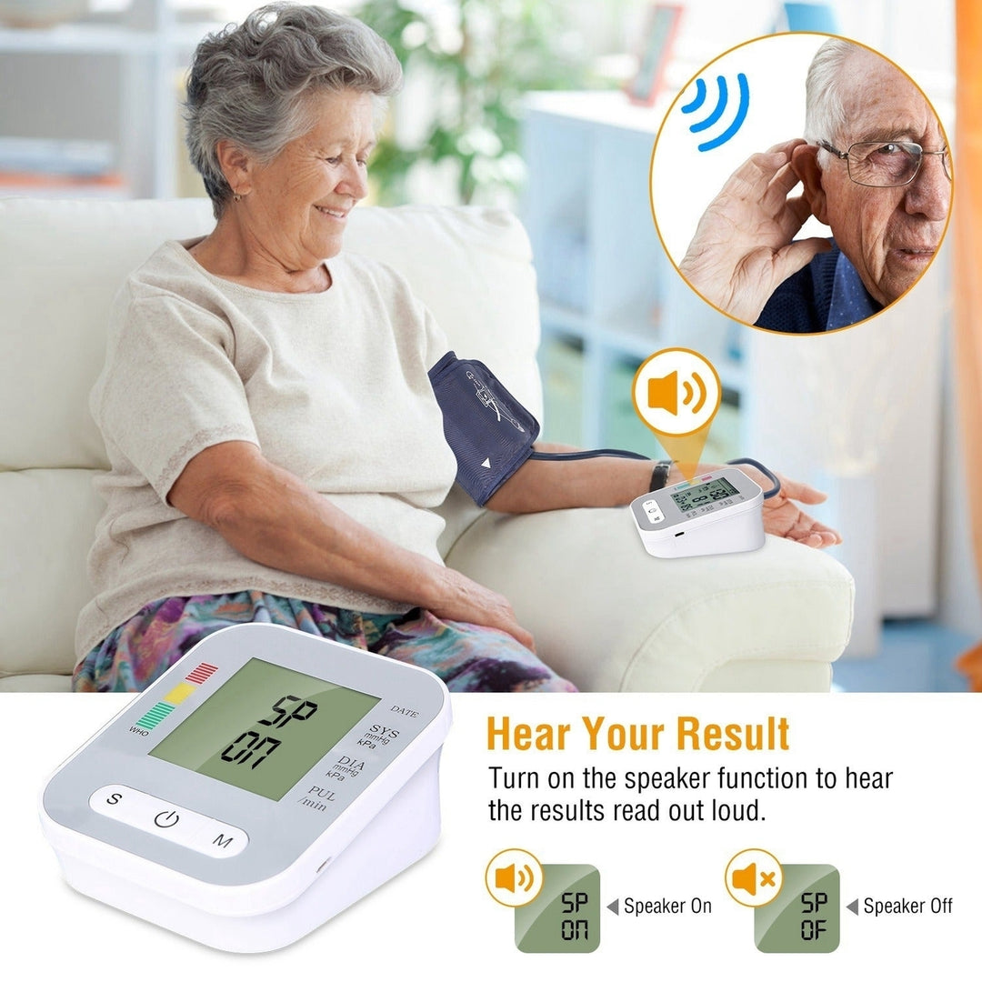 Digital Arm Blood Pressure Monitor LCD Digital Heart Beat BP Gauge Health Test with Voice Image 6