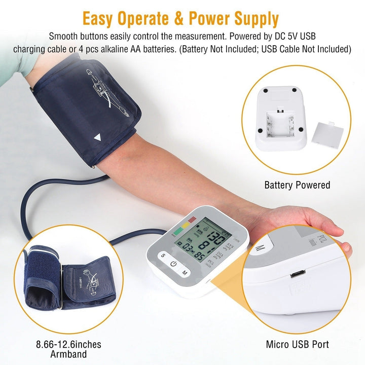 Digital Arm Blood Pressure Monitor LCD Digital Heart Beat BP Gauge Health Test with Voice Image 7