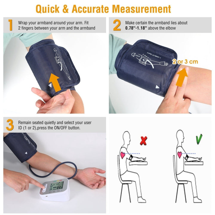 Digital Arm Blood Pressure Monitor LCD Digital Heart Beat BP Gauge Health Test with Voice Image 12
