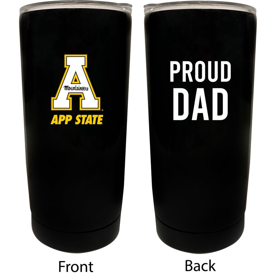 Appalachian State NCAA Insulated Tumbler - 16oz Stainless Steel Travel Mug Proud Dad Design Black Image 1