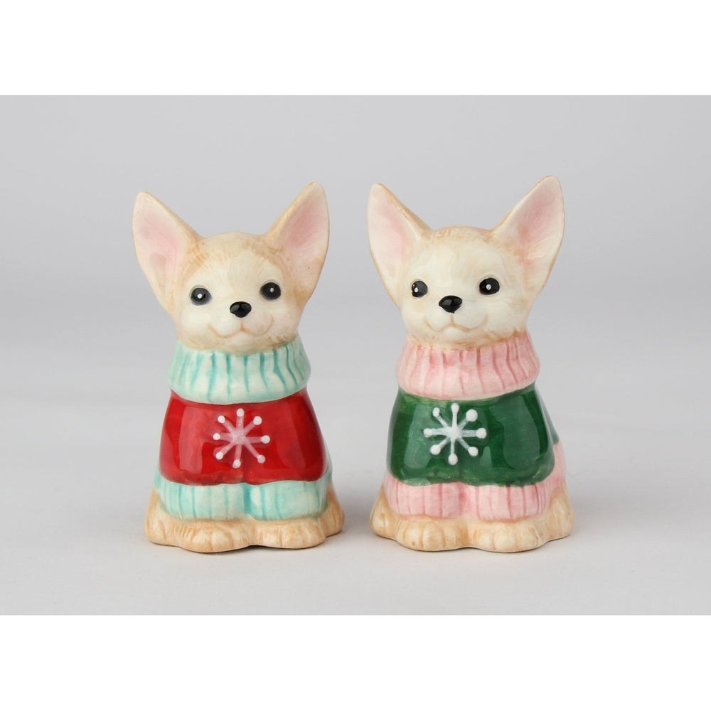 Ceramic Christmas Chihuahua Dog Salt And Pepper ShakersKitchen Dcor, Image 2