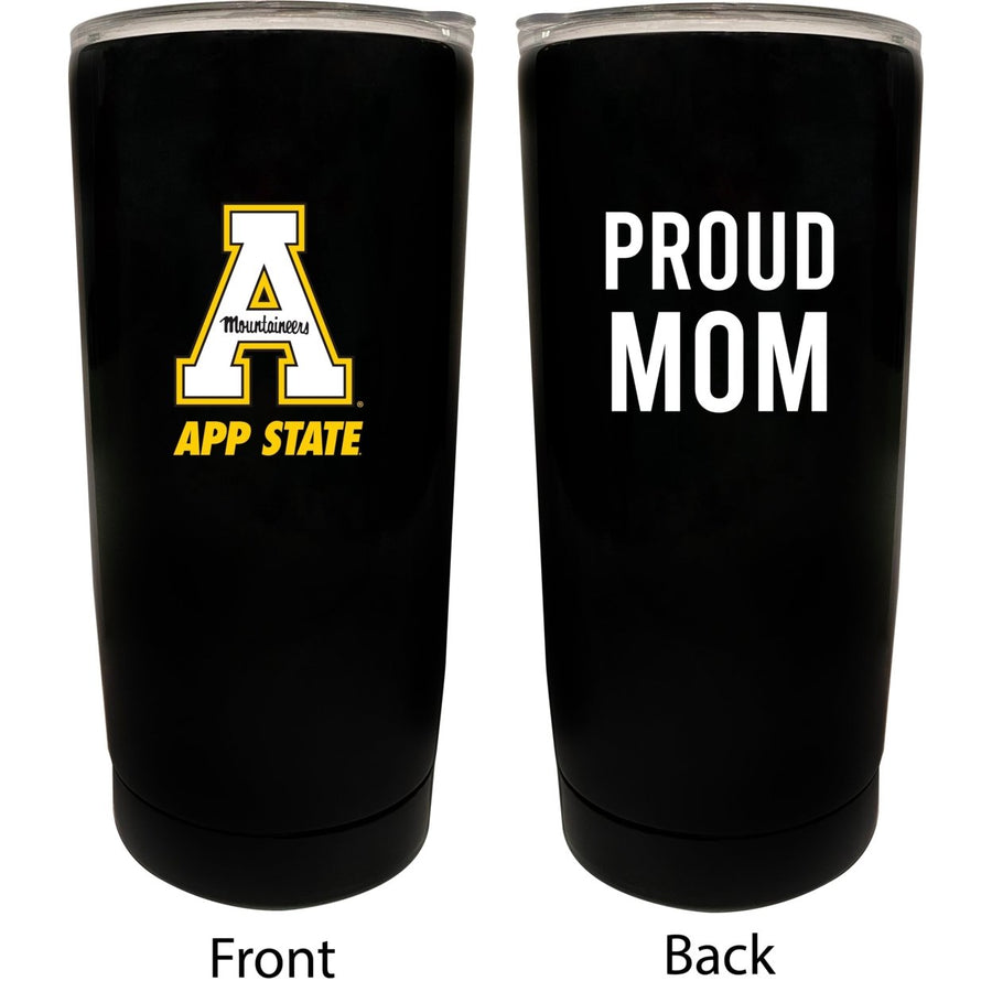 Appalachian State NCAA Insulated Tumbler - 16oz Stainless Steel Travel Mug Proud Mom Design Black Image 1