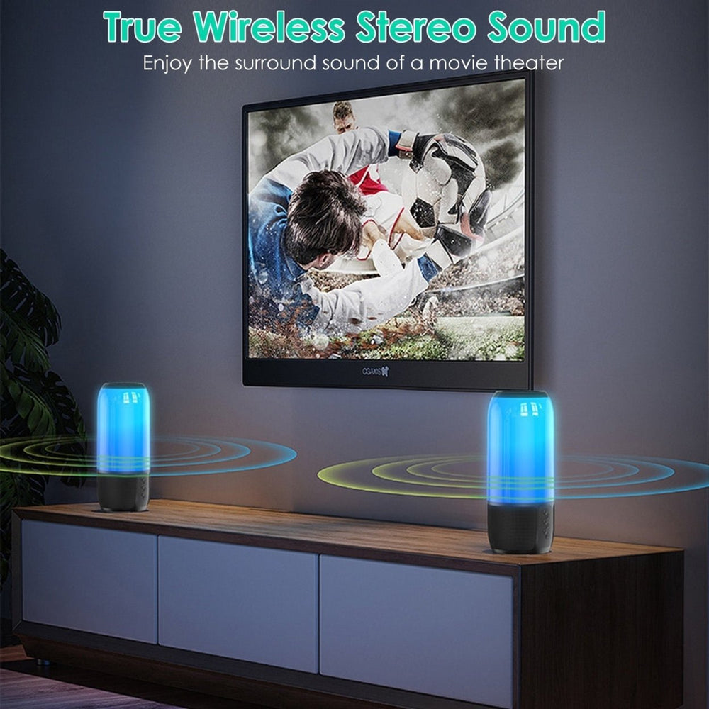 Wireless Portable Speaker Loud Stereo Speaker with Color Changing Light Radio Party TWS Speaker for Home Outdoor Image 2