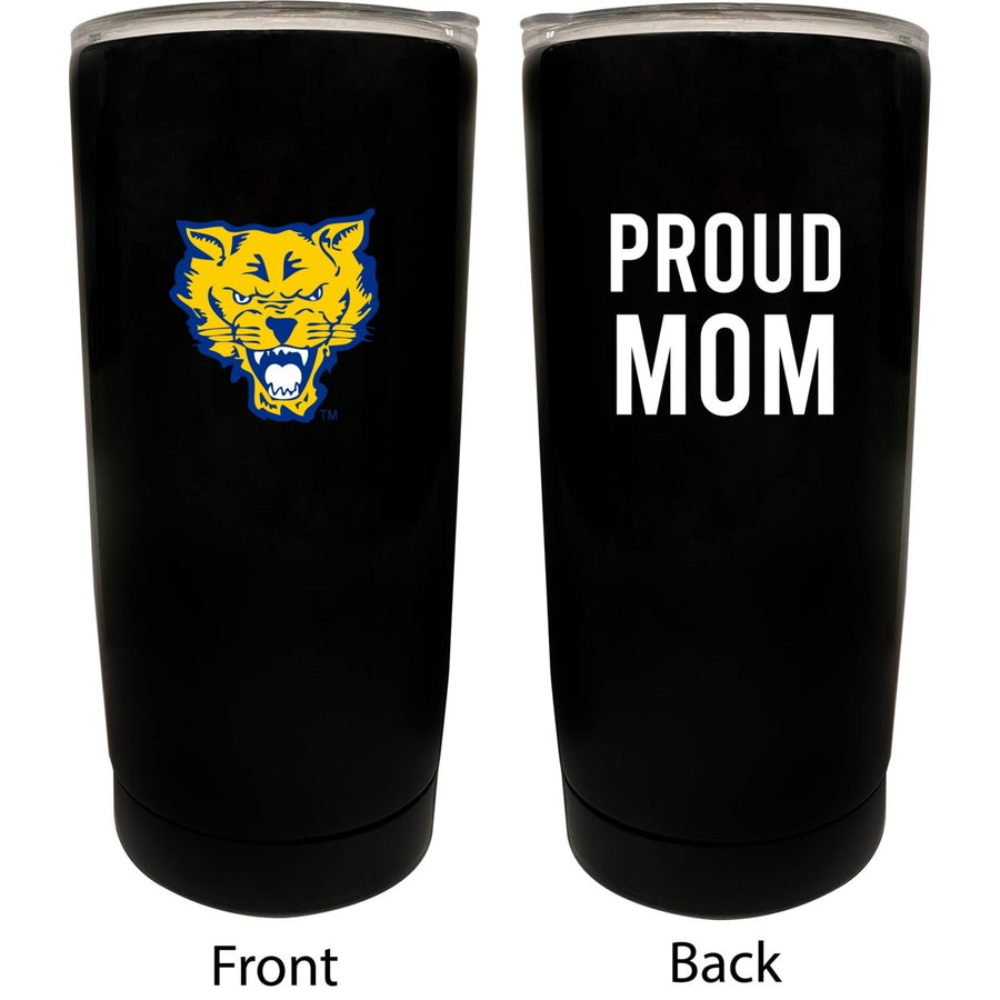 Fort Valley State University NCAA Insulated Tumbler - 16oz Stainless Steel Travel Mug Proud Mom Design Black Image 1