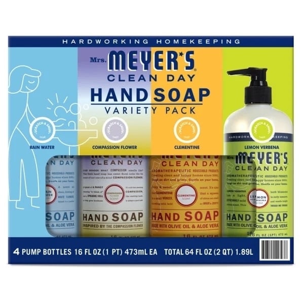 Mrs. Meyers Clean Day Hand Soap Variety Pack16 Fluid Ounce (Pack of 4) Image 1