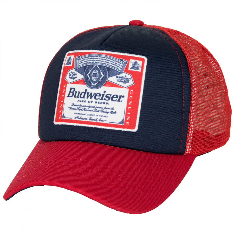 Budweiser Label Snapback Trucker Hat Image 1