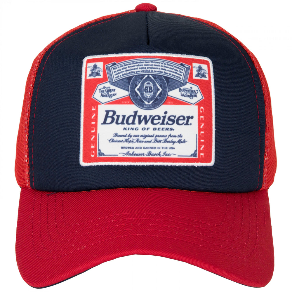 Budweiser Label Snapback Trucker Hat Image 2