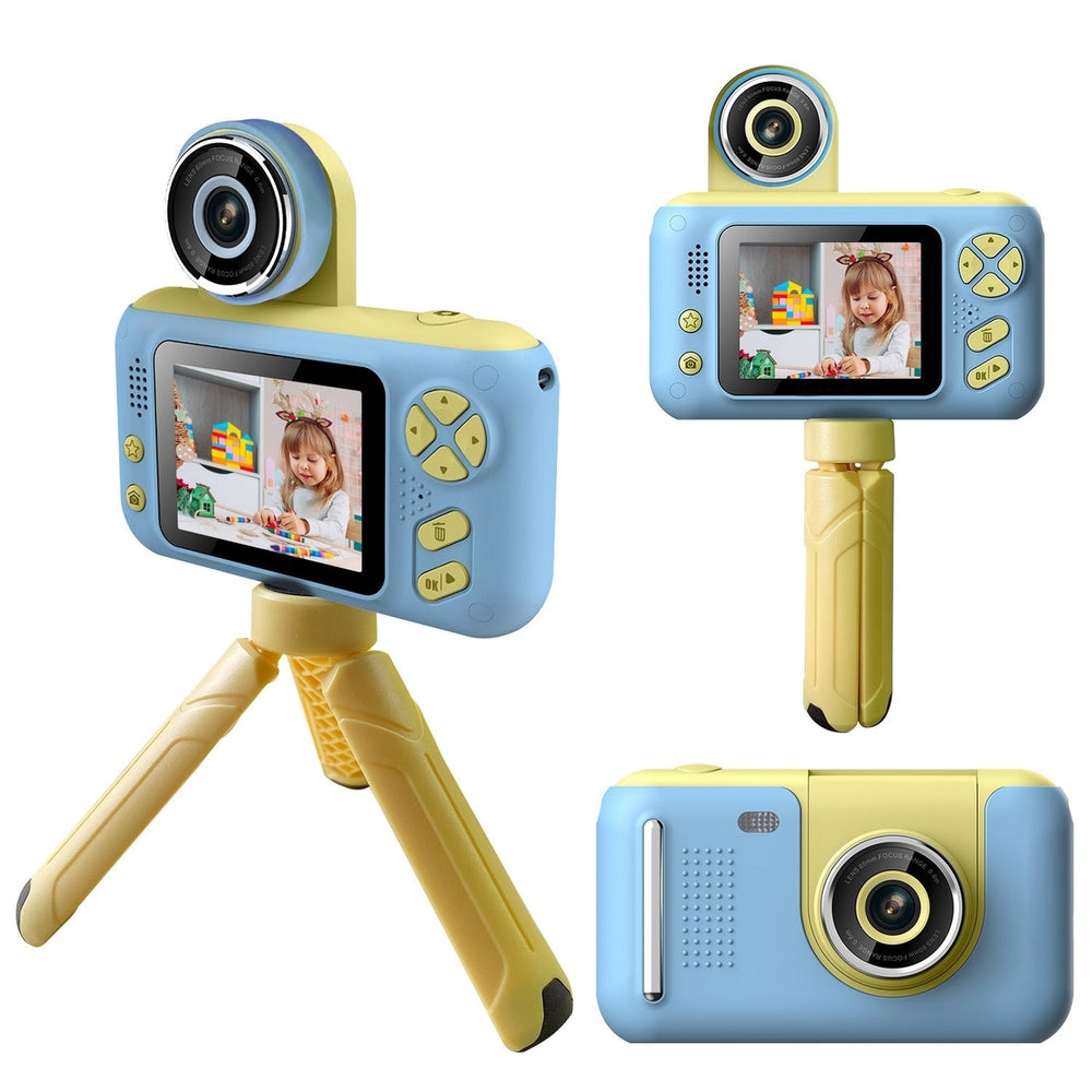 Kids Digital Camera with Flip Lens Children Video Camcorder Christmas Toy Birthday Gifts with Tripod 2.4in Screen 32G Image 2